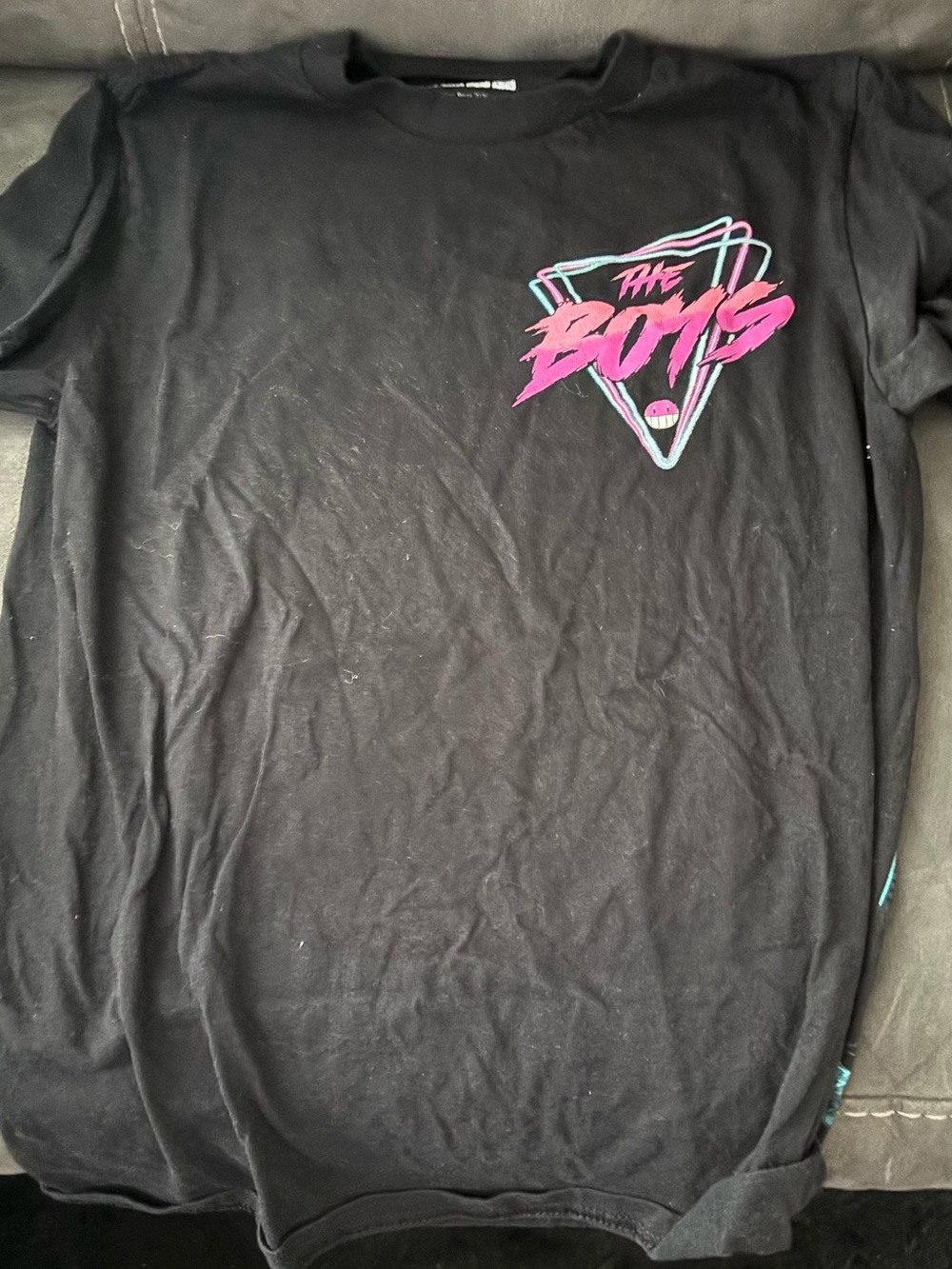 Kids' Graphic Tee - Black with Pink & Teal Logo